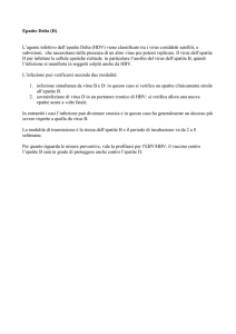 Epatite Delta (D) L`agente infettivo dell`epatite Delta (HDV) viene