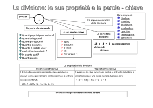 La divisione: le sue proprietà e le parole - chiave