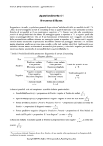Approfondimento 4.1 Il teorema di Bayes