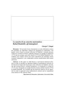 La nascita di un concetto matematico: Rafael Bombelli e gli