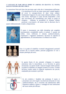 I VANTAGGI DI FARE DELLO SPORT IN ASSENZA DI GRAVITA