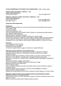 OTTICA GEOMETRICA E OFTALMICA CON LABORATORIO – 8 cfu