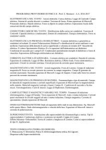 PROGRAMMA PROVVISORIO DI FISICA II - Prof. A. Mostacci