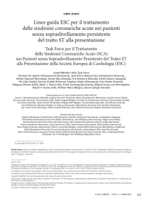 Linee guida ESC per il trattamento delle sindromi coronariche acute