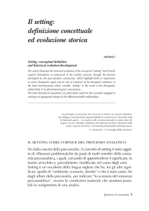 Il setting - Quaderni di Counseling