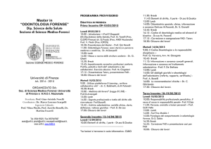 Master in “ODONTOLOGIA FORENSE” Dip. Scienze della Salute