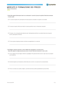 Mercato e formazione dei prezzi - Test di conoscenza
