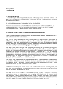 Ambrogio Artoni CURRICULUM 1 - Informazioni