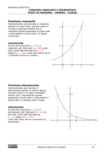 Funzioni Crescenti, Decrescenti, Massimi e Minimi