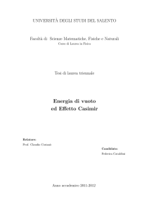 Energia di vuoto ed Effetto Casimir