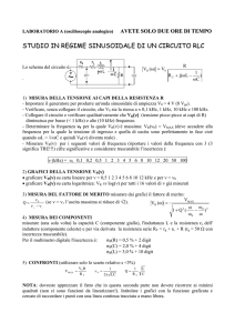 STUDIO IN REGIME SINUSOIDALE DI UN CIRCUITO RLC