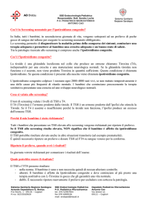 Lo Screening dell`Ipotiroidismo Congenito