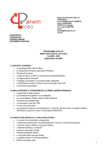Programma di storia 5Bs - Liceo Darwin di Rivoli