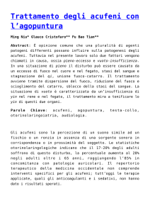Trattamento degli acufeni con l`agopuntura