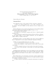Microeconomia (V.O.) - Prof. Carlo Capuano Domande Brevi 1) a