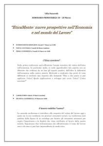 EticaMente: nuove prospettive nell`Economia e nel mondo del Lavoro