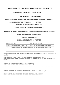 sportello di Italiano-Latino - Istituto Comprensivo 3 Sora