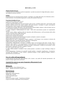 BOTANICA, 5 CFU Prove di verifica dell`apprendimento Argomenti