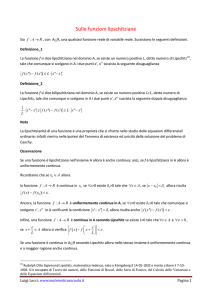 Sulle funzioni lipschitziane