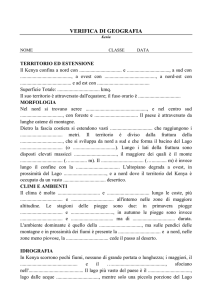 Verifica di Geografia sul Kenia