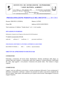 piano di lavoro latino 2BL - Istituto di Istruzione Superiore Leon