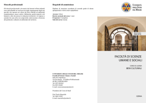 Requisiti di ammissione Sbocchi professionali