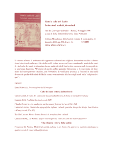 Santi e culti del Lazio. Istituzioni, società, devozioni, Atti del