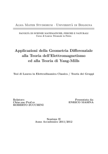 Applicazioni della Geometria Differenziale alla Teoria dell