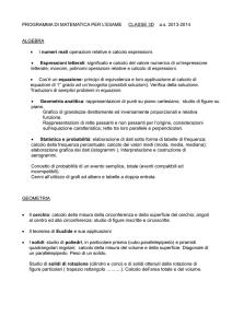 PROGRAMMA DI MATEMATICA PER L`ESAME CLASSE