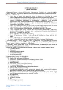 Relazione Sanitaria Ospedale Oftalmico anno 2014