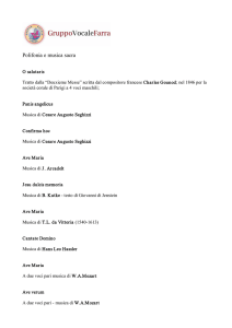 Repertorio polifonia e musica sacra.