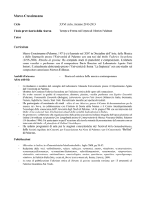 Marco Crescimanno - Dipartimento di Storia dell`Arte e Spettacolo