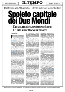 05/05/2016 Il Tempo - Festival dei Due Mondi