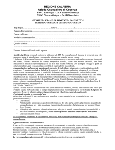 richiesta esame di risonanza magnetica scheda informativa e