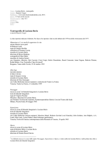 Teatrografia di Luciano Berio - nuovo teatro made in italy dal 1963