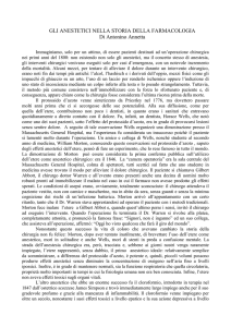 GLI ANESTETICI NELLA STORIA DELLA FARMACOLOGIA Di