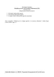 PO-programma ECONOMIA AGRARIA