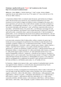Etimologia e significati della parola "Storia" dal Vocabolario on line