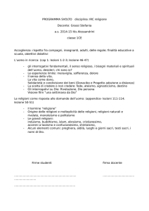 PROGRAMMA SVOLTO disciplina: IRC