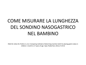 lunghezza del sondino naso-gastrico