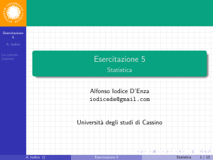 Esercitazione 5 - Benvenuti nell`area statistica