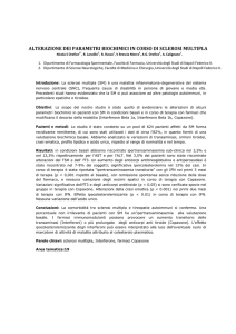 alterazione dei parametri biochimici in corso di sclerosi multipla