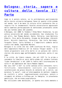 Bologna: storia, sapere e cultura della tavola II° Parte