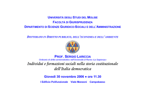 Individui e formazioni sociali nella storia costituzionale dell`Italia