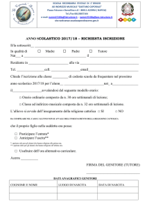 ANNO SCOLASTICO 2017/18 – RICHIESTA