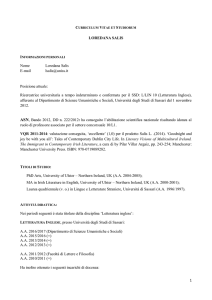 CV - Associazione Nazionale Docenti di Anglistica