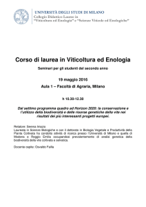 Corso di laurea in Viticoltura ed Enologia