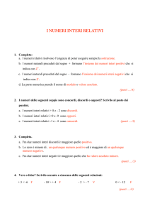i numeri interi relativi