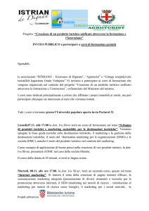 Progetto: “Creazione di un prodotto turistico unificato