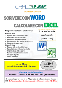 scrivere con word calcolare con excel
